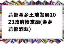 蒜都金乡土地发展2023政府债定融(金乡蒜都酒业)