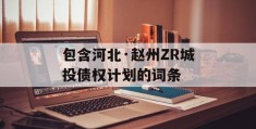 包含河北·赵州ZR城投债权计划的词条