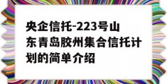 央企信托-223号山东青岛胶州集合信托计划的简单介绍