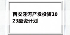 西安泾河产发投资2023融资计划