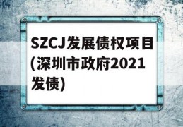 SZCJ发展债权项目(深圳市政府2021发债)