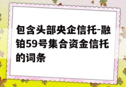 包含头部央企信托-融铂59号集合资金信托的词条