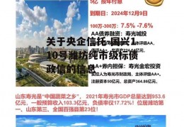 关于央企信托-国兴110号潍坊纯市级标债政信的信息