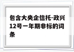 包含大央企信托-政兴12号一年期非标的词条