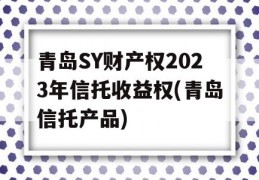 青岛SY财产权2023年信托收益权(青岛信托产品)