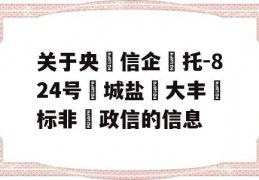 关于央‮信企‬托-824号‮城盐‬大丰‮标非‬政信的信息