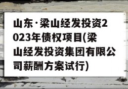 山东·梁山经发投资2023年债权项目(梁山经发投资集团有限公司薪酬方案试行)