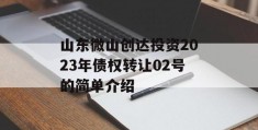 山东微山创达投资2023年债权转让02号的简单介绍