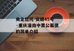 央企信托-安顺45号·重庆潼南中票公募债的简单介绍