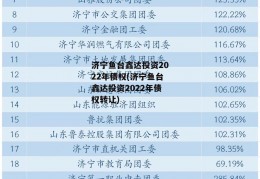 济宁鱼台鑫达投资2022年债权(济宁鱼台鑫达投资2022年债权转让)