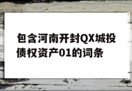 包含河南开封QX城投债权资产01的词条