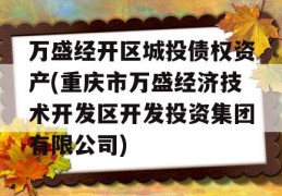 万盛经开区城投债权资产(重庆市万盛经济技术开发区开发投资集团有限公司)