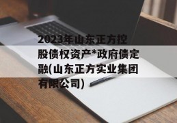 2023年山东正方控股债权资产*政府债定融(山东正方实业集团有限公司)