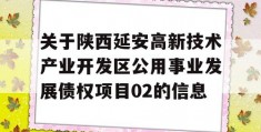 关于陕西延安高新技术产业开发区公用事业发展债权项目02的信息