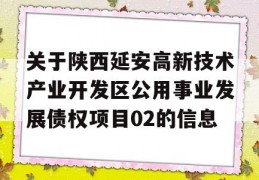 关于陕西延安高新技术产业开发区公用事业发展债权项目02的信息