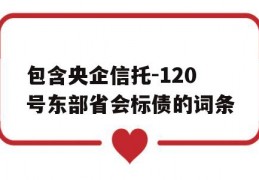 包含央企信托-120号东部省会标债的词条