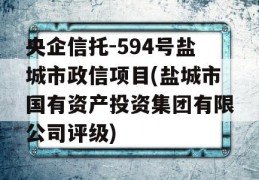 央企信托-594号盐城市政信项目(盐城市国有资产投资集团有限公司评级)