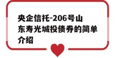 央企信托-206号山东寿光城投债券的简单介绍