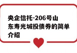 央企信托-206号山东寿光城投债券的简单介绍