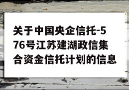 关于中国央企信托-576号江苏建湖政信集合资金信托计划的信息