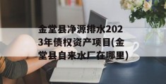 金堂县净源排水2023年债权资产项目(金堂县自来水厂在哪里)