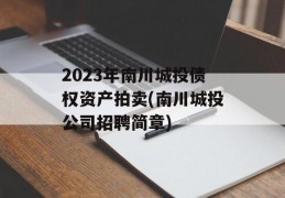 2023年南川城投债权资产拍卖(南川城投公司招聘简章)