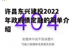 许昌东兴建投2022年政府债定融的简单介绍