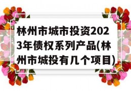 林州市城市投资2023年债权系列产品(林州市城投有几个项目)