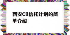 西安CB信托计划的简单介绍