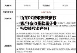 山东RC应收账款债权资产(应收账款属于非标类债权资产吗)