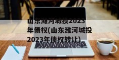 山东潍河城投2023年债权(山东潍河城投2023年债权转让)