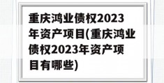 重庆鸿业债权2023年资产项目(重庆鸿业债权2023年资产项目有哪些)