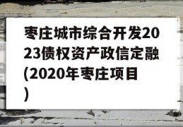 枣庄城市综合开发2023债权资产政信定融(2020年枣庄项目)