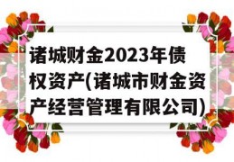 诸城财金2023年债权资产(诸城市财金资产经营管理有限公司)