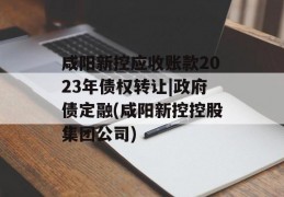 咸阳新控应收账款2023年债权转让|政府债定融(咸阳新控控股集团公司)