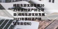 绵阳东游文旅发展2023年债权资产转让项目(绵阳东游文旅发展2023年债权资产转让项目招标)