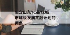 包含山东YC县YZ城市建设发展定融计划的词条