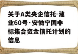 关于A类央企信托-建业60号·安徽宁国非标集合资金信托计划的信息