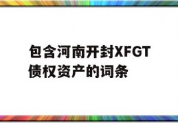 包含河南开封XFGT债权资产的词条