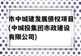 市中城建发展债权项目(中城投集团市政建设有限公司)