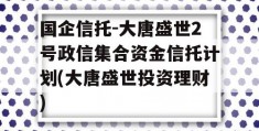 国企信托-大唐盛世2号政信集合资金信托计划(大唐盛世投资理财)