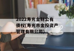 2022寿光金财公有债权(寿光市金投资产管理有限公司)
