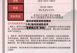 潍坊滨城投资政信债权1号(潍坊滨城投资开发有限公司 发债)