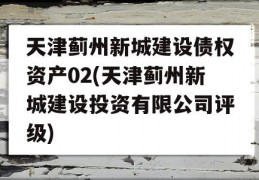 天津蓟州新城建设债权资产02(天津蓟州新城建设投资有限公司评级)