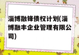 淄博融锋债权计划(淄博融丰企业管理有限公司)