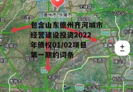 包含山东德州齐河城市经营建设投资2022年债权01/02项目第一期的词条