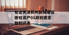 包含天津蓟州新城建设债权资产01政府债定融的词条