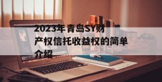 2023年青岛SY财产权信托收益权的简单介绍