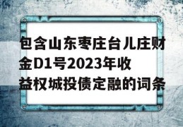 包含山东枣庄台儿庄财金D1号2023年收益权城投债定融的词条