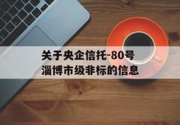 关于央企信托-80号淄博市级非标的信息